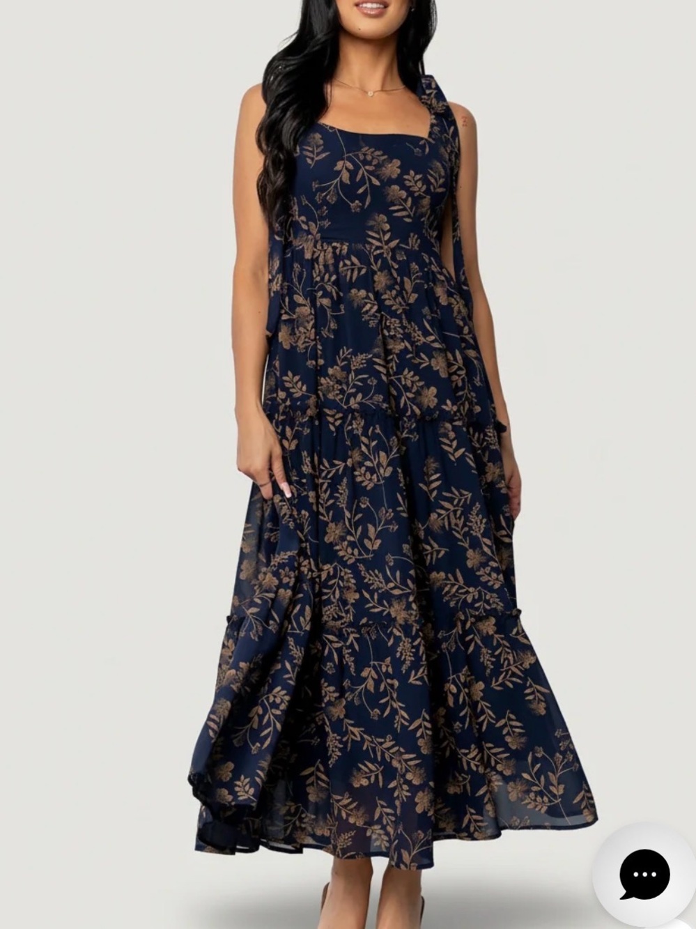 NWT Baltic Born Anita Midnight Navy & Gold Floral Maxi Dress Size M